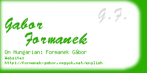 gabor formanek business card